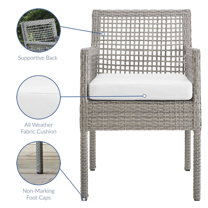 Aura Outdoor Patio Wicker Rattan Dining Armchair Set of 2 by Modway