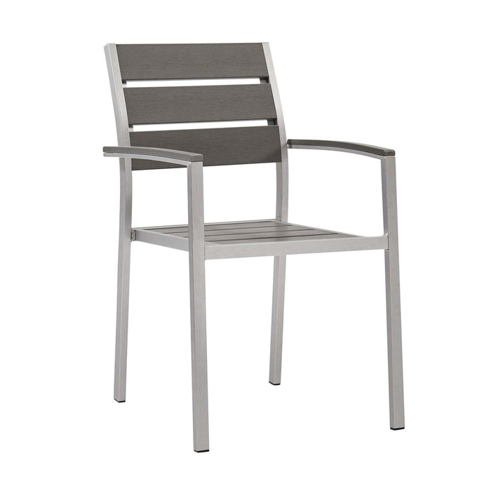 Shore Outdoor Patio Aluminum Dining Armchair Set of 2 by Modway