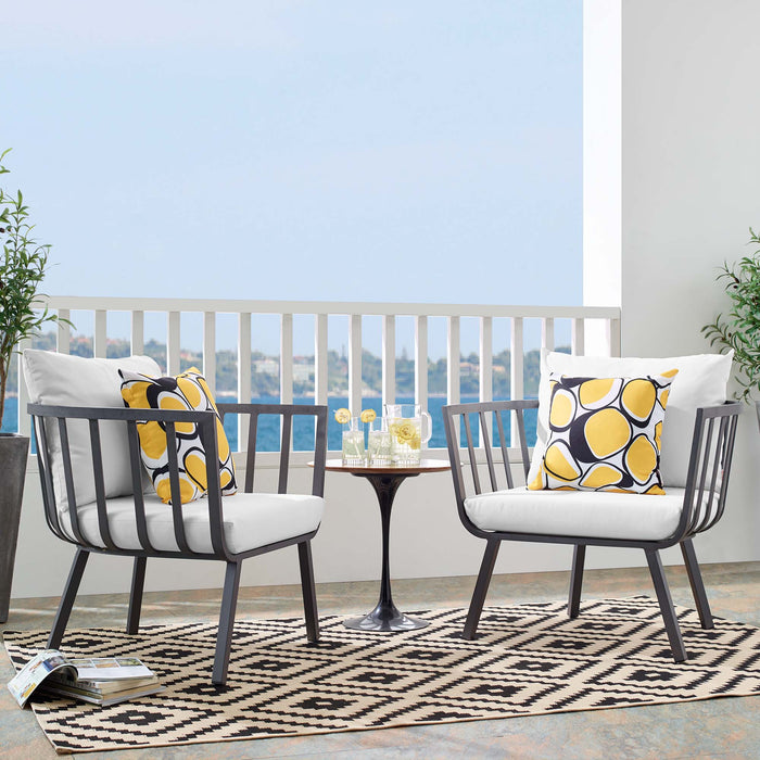 Riverside Outdoor Patio Aluminum Armchair Set of 2 by Modway