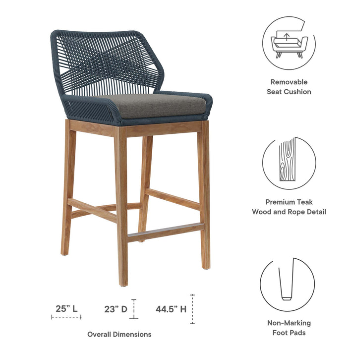 Wellspring Outdoor Patio Teak Wood Bar Stool by Modway