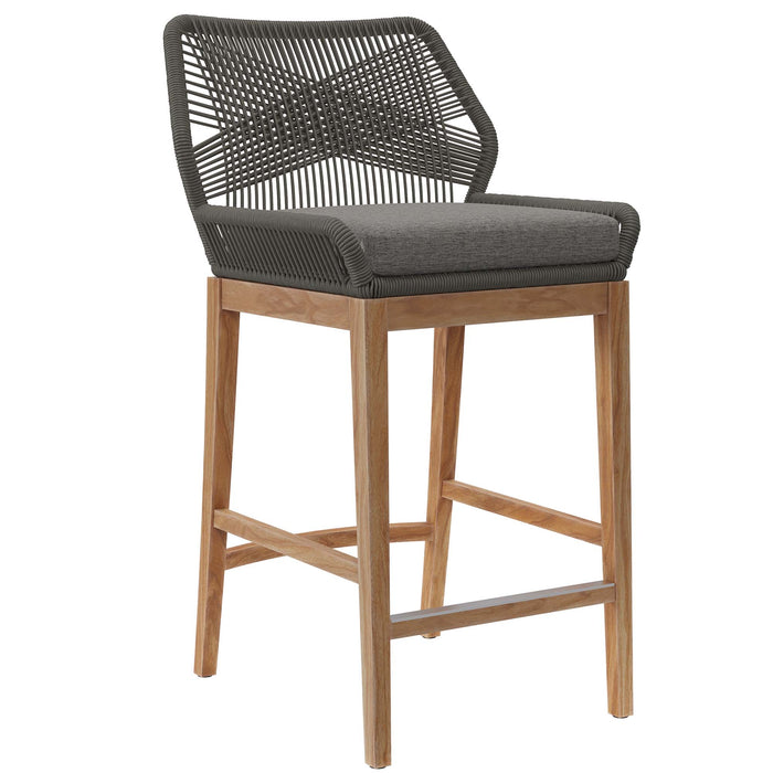 Wellspring Outdoor Patio Teak Wood Bar Stool by Modway