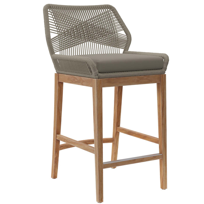 Wellspring Outdoor Patio Teak Wood Bar Stool by Modway