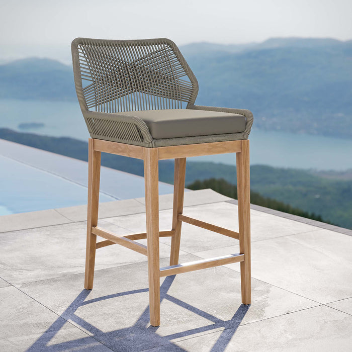 Wellspring Outdoor Patio Teak Wood Bar Stool by Modway