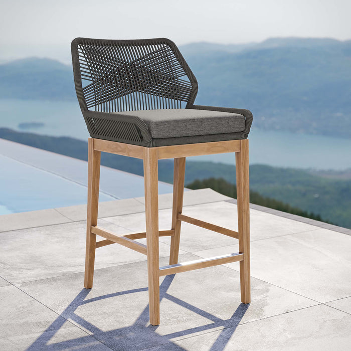 Wellspring Outdoor Patio Teak Wood Bar Stool by Modway