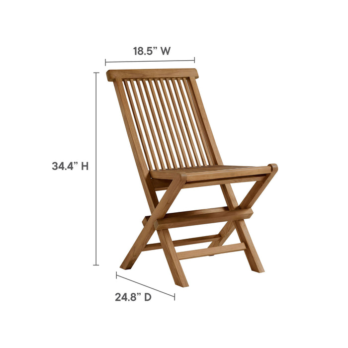 Vienna Outdoor Patio Teak Wood Folding Dining Chairs Set of 4 by Modway