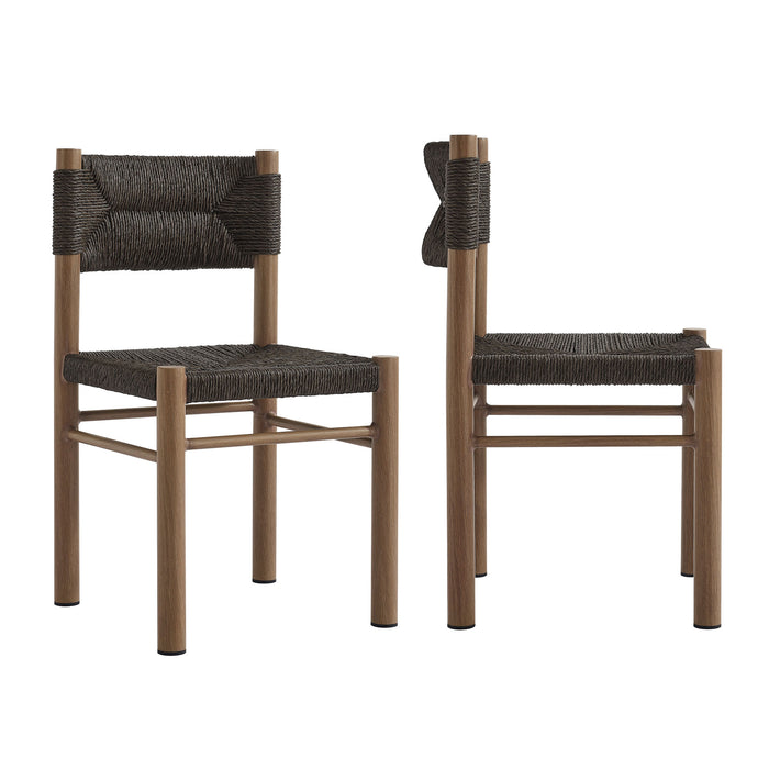 Parkland Outdoor Patio Rattan and Aluminum Dining Side Chairs Set of 2 by Modway