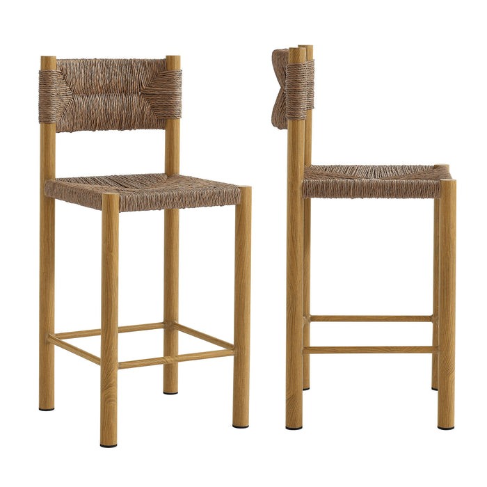 Parkland Outdoor Patio Rattan and Aluminum Counter Stools Set of 2 by Modway