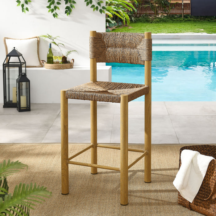 Parkland Outdoor Patio Rattan and Aluminum Counter Stools Set of 2 by Modway