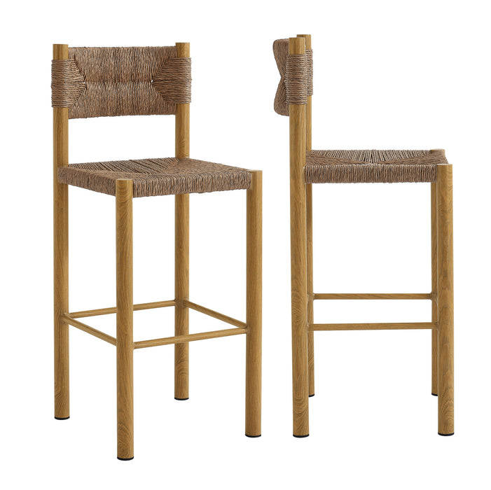 Parkland Outdoor Patio Rattan and Aluminum Bar Stools Set of 2 by Modway