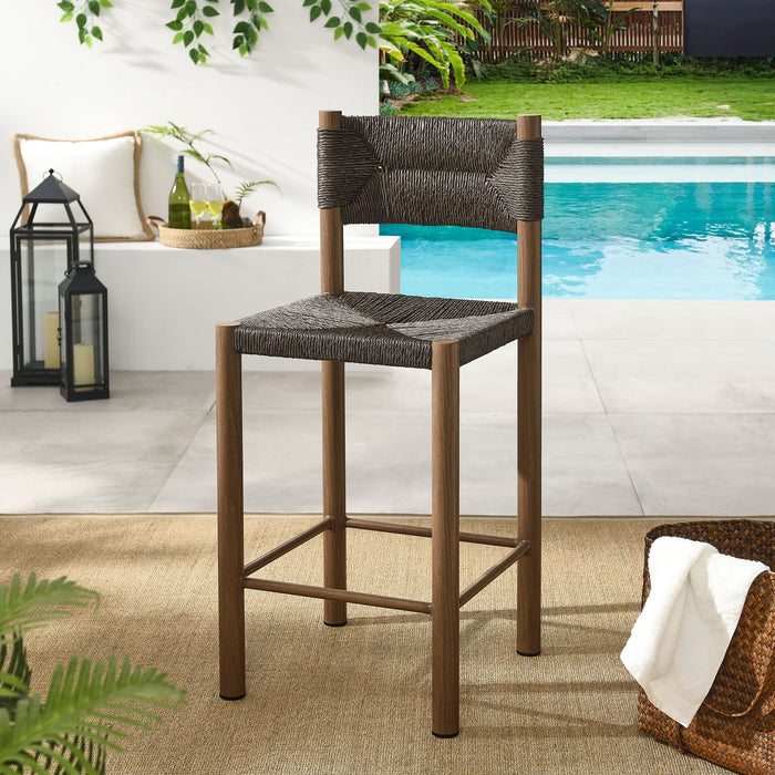 Parkland Outdoor Patio Rattan and Aluminum Counter Stools Set of 2 by Modway