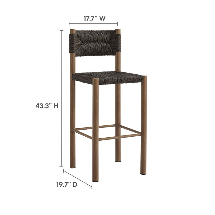 Parkland Outdoor Patio Rattan and Aluminum Bar Stools Set of 2 by Modway