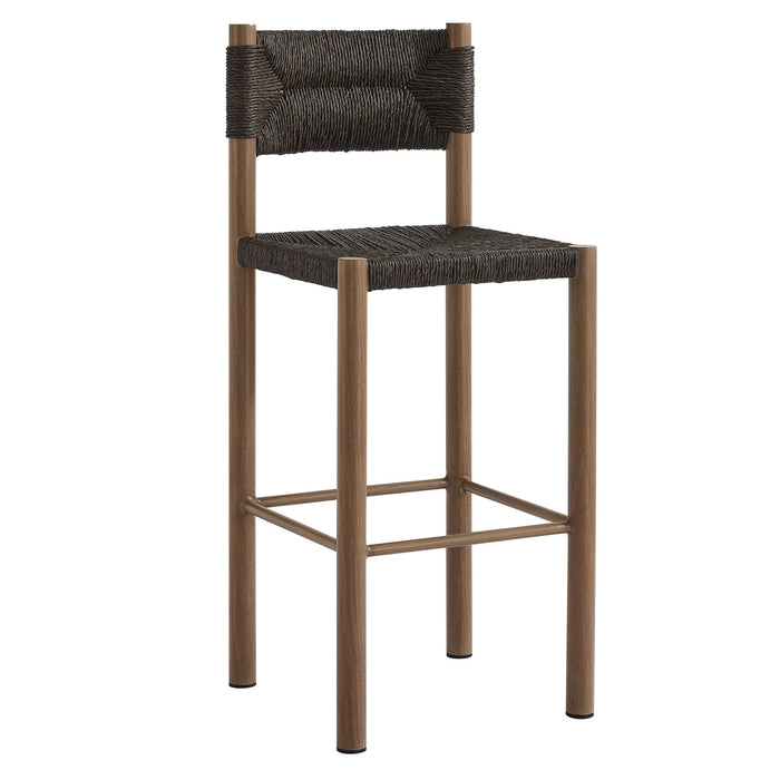 Parkland Outdoor Patio Rattan and Aluminum Bar Stools Set of 2 by Modway