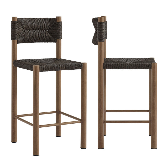 Parkland Outdoor Patio Rattan and Aluminum Counter Stools Set of 2 by Modway