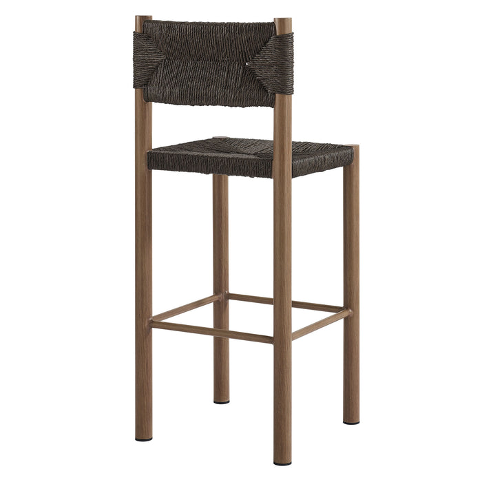 Parkland Outdoor Patio Rattan and Aluminum Bar Stools Set of 2 by Modway