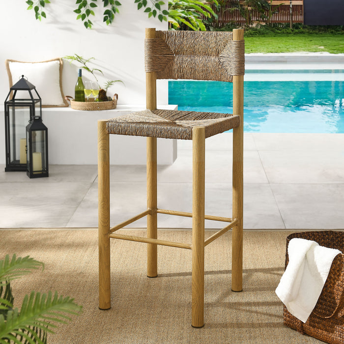 Parkland Outdoor Patio Rattan and Aluminum Bar Stools Set of 2 by Modway