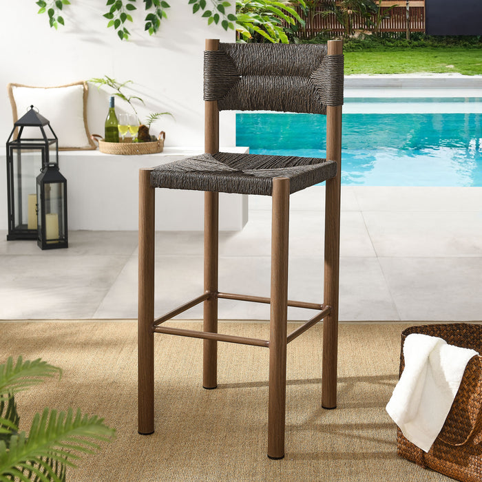 Parkland Outdoor Patio Rattan and Aluminum Bar Stools Set of 2 by Modway