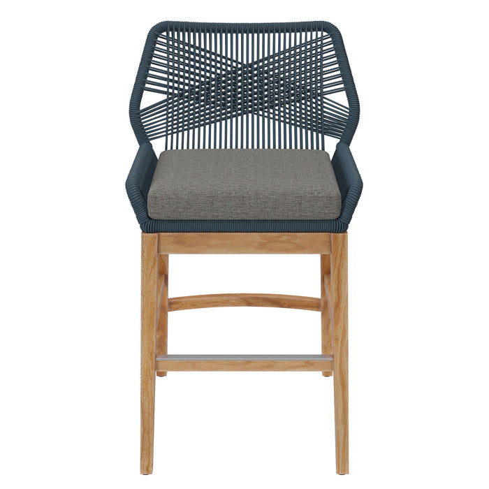 Wellspring Outdoor Patio Teak and Rope Counter Stool by Modway