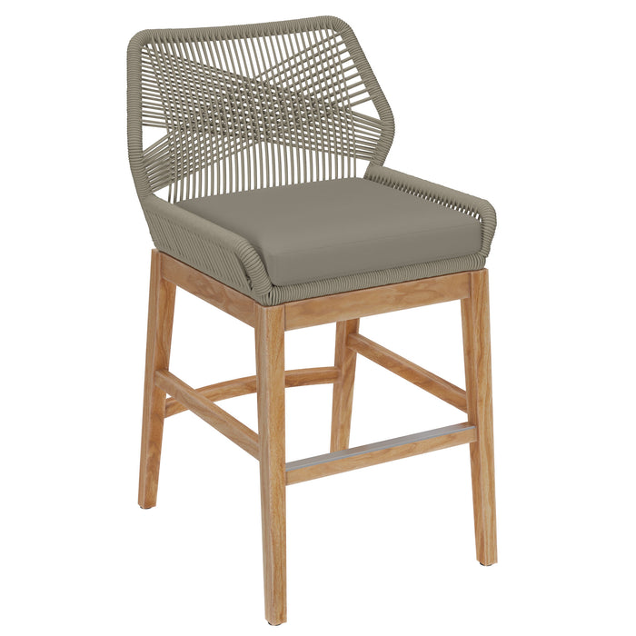 Wellspring Outdoor Patio Teak and Rope Counter Stool by Modway