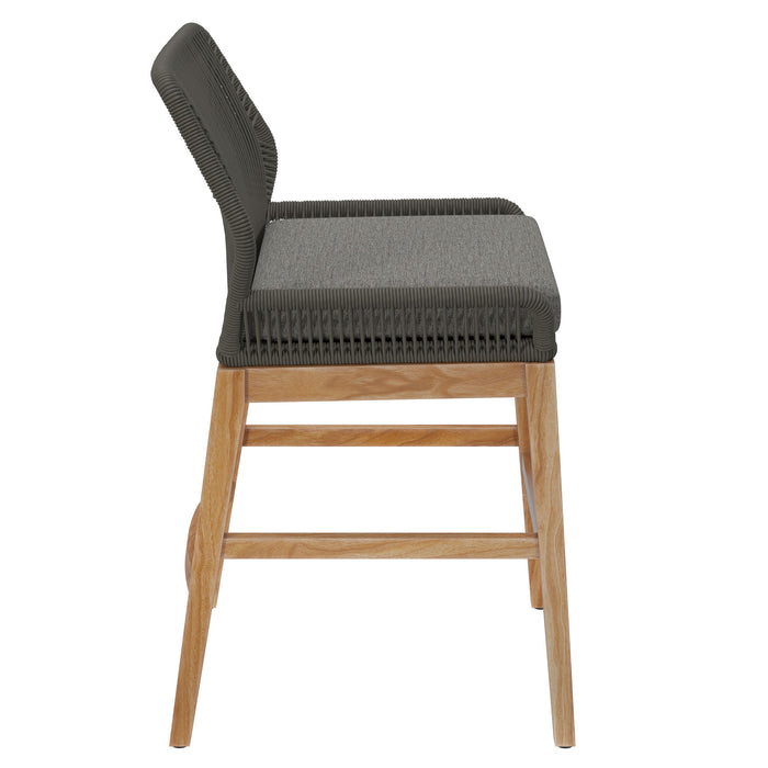 Wellspring Outdoor Patio Teak and Rope Counter Stool by Modway