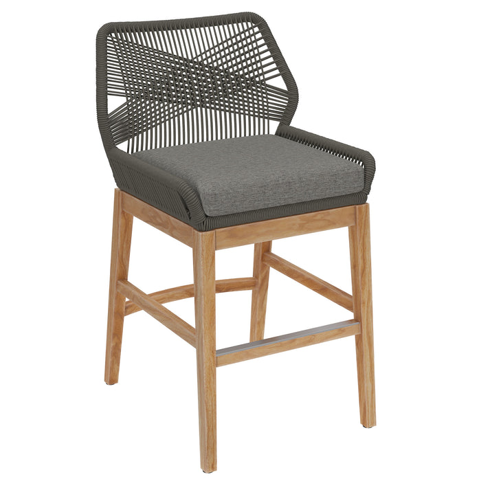 Wellspring Outdoor Patio Teak and Rope Counter Stool by Modway