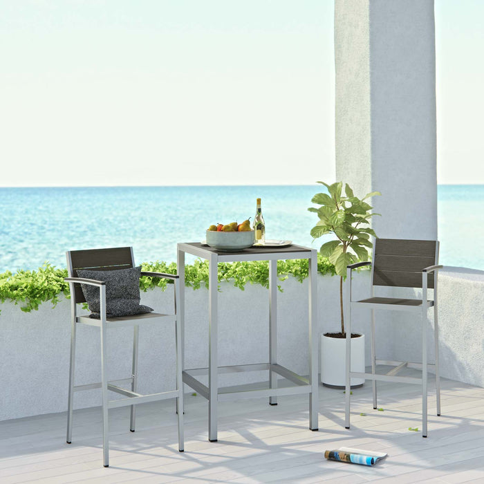 Shore 3 Piece Outdoor Patio Aluminum Pub Set by Modway