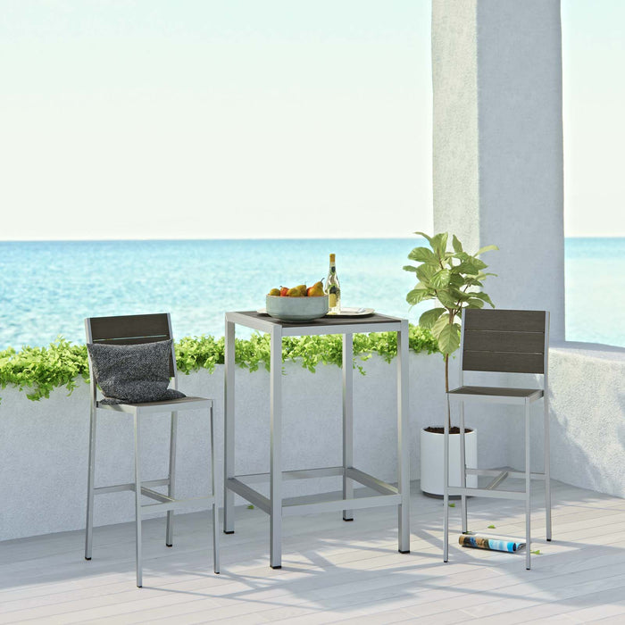 Shore 3 Piece Outdoor Patio Aluminum Pub Set by Modway