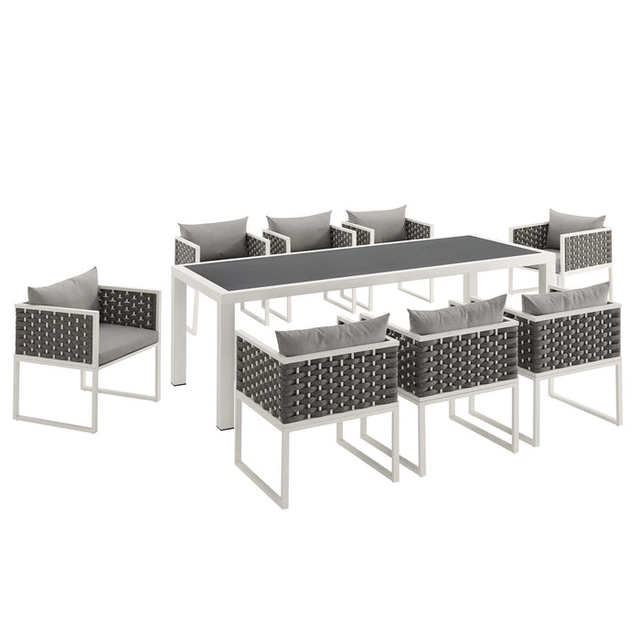 Stance 9 Piece Outdoor Patio Aluminum Dining Set by Modway