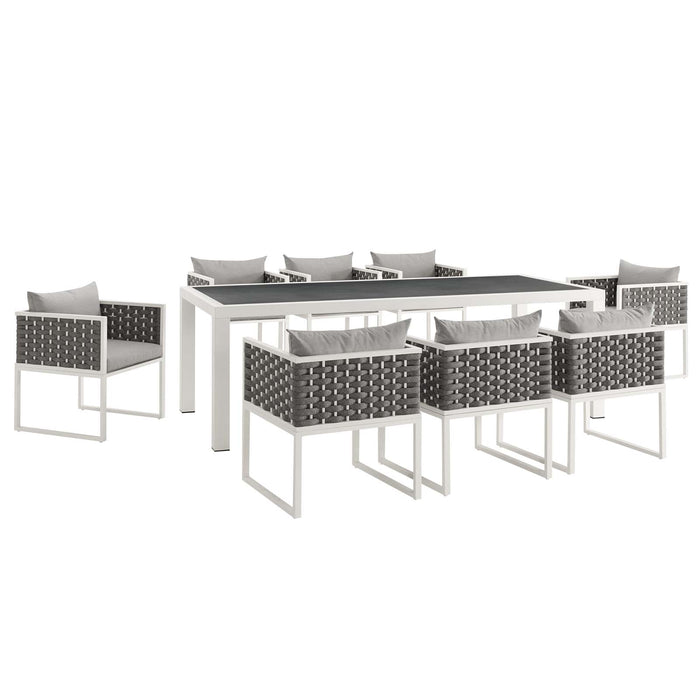 Stance 9 Piece Outdoor Patio Aluminum Dining Set by Modway