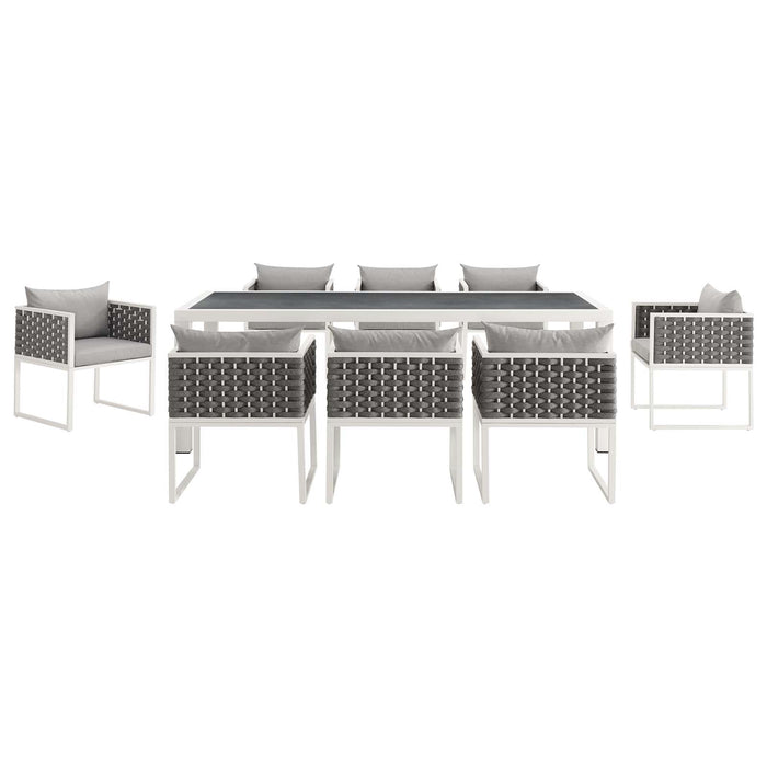 Stance 9 Piece Outdoor Patio Aluminum Dining Set by Modway