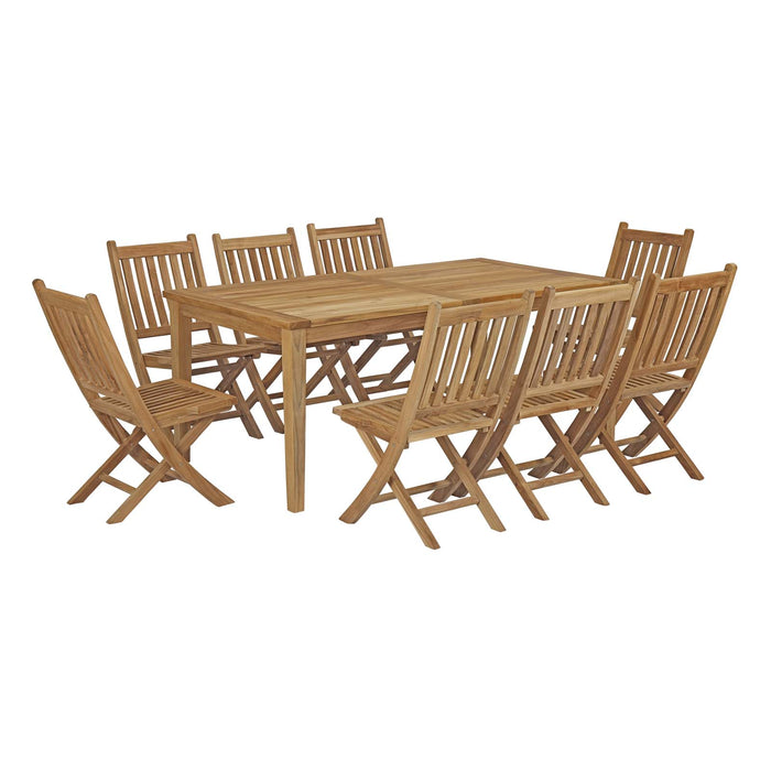 Marina 9 Piece Outdoor Patio Teak Dining Set by Modway