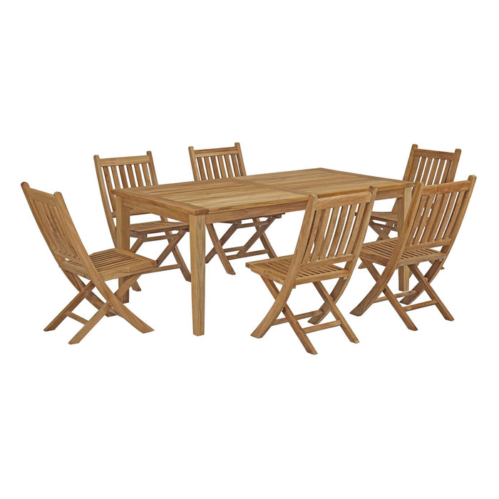 Marina 7 Piece Outdoor Patio Teak Dining Set by Modway