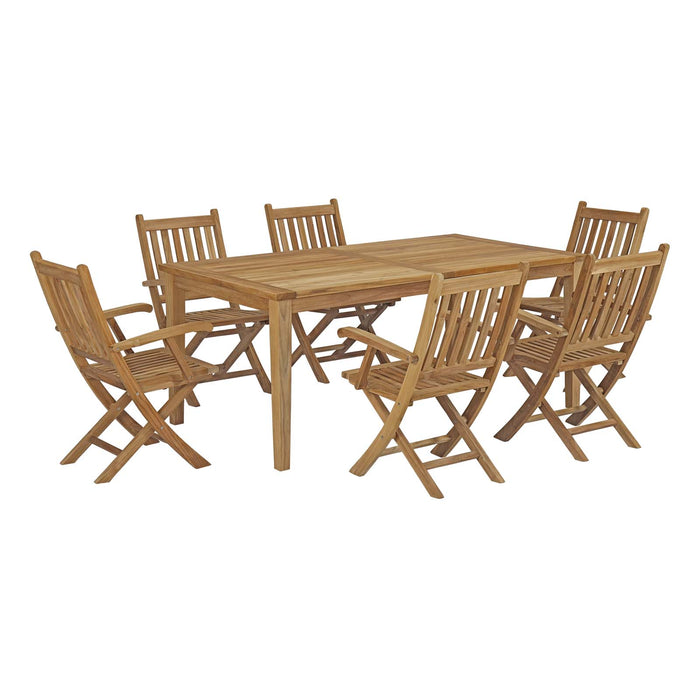 Marina 7 Piece Outdoor Patio Teak Dining Set by Modway