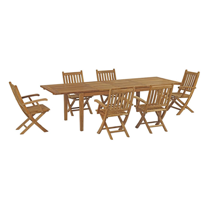 Marina 7 Piece Outdoor Patio Teak Dining Set by Modway