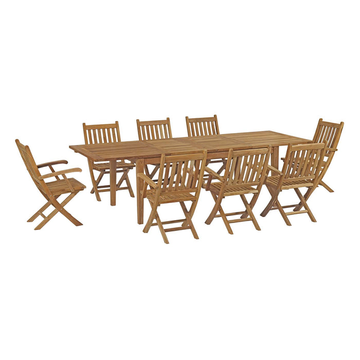 Marina 9 Piece Outdoor Patio Teak Dining Set by Modway