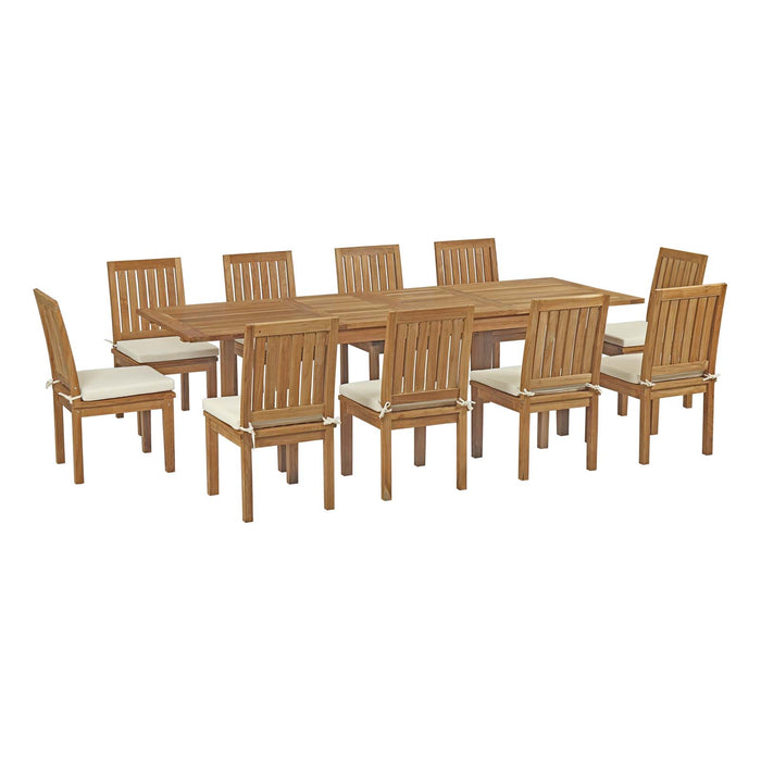 Marina 11 Piece Outdoor Patio Teak Dining Set by Modway