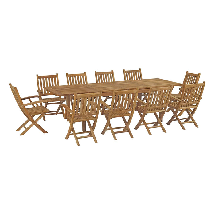 Marina 11 Piece Outdoor Patio Teak Dining Set by Modway