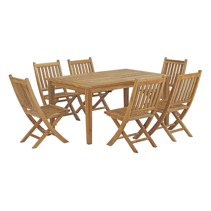 Marina 7 Piece Outdoor Patio Teak Dining Set by Modway