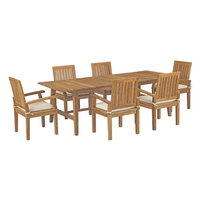 Marina 7 Piece Outdoor Patio Teak Dining Set by Modway