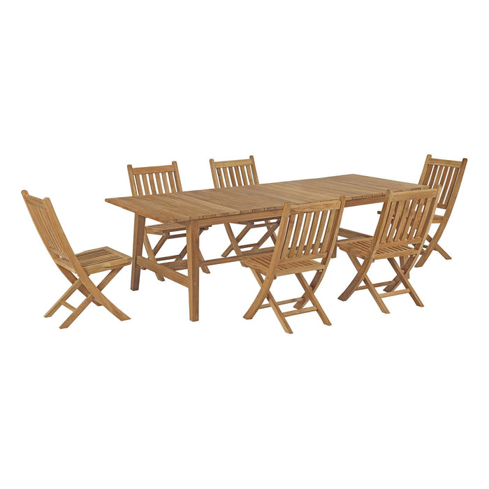 Marina 7 Piece Outdoor Patio Teak Dining Set by Modway