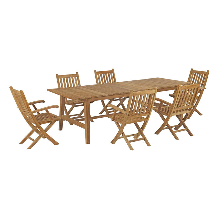 Marina 7 Piece Outdoor Patio Teak Dining Set by Modway