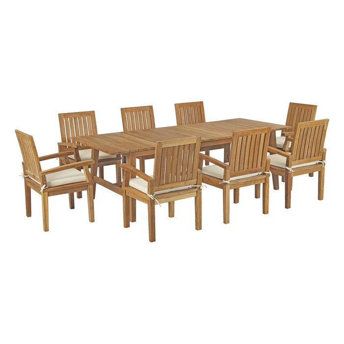 Marina 9 Piece Outdoor Patio Teak Dining Set by Modway