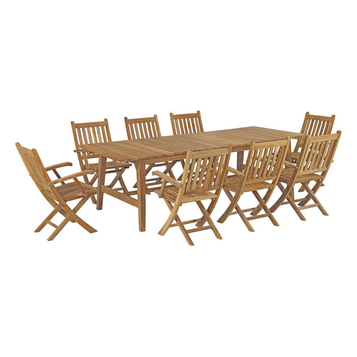 Marina 9 Piece Outdoor Patio Teak Dining Set by Modway