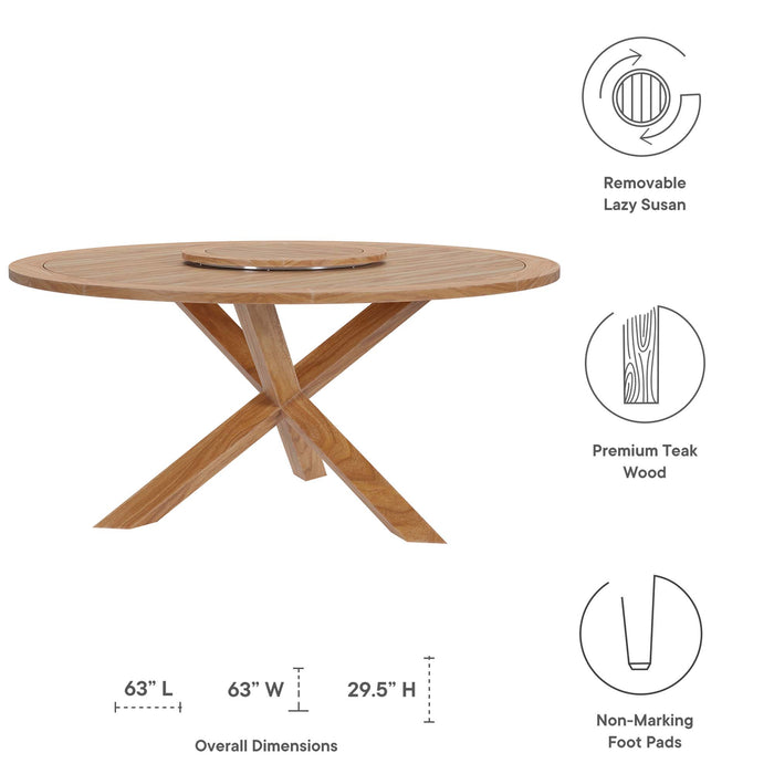 Wellspring 5-Piece Outdoor Patio Teak Wood Dining Set by Modway