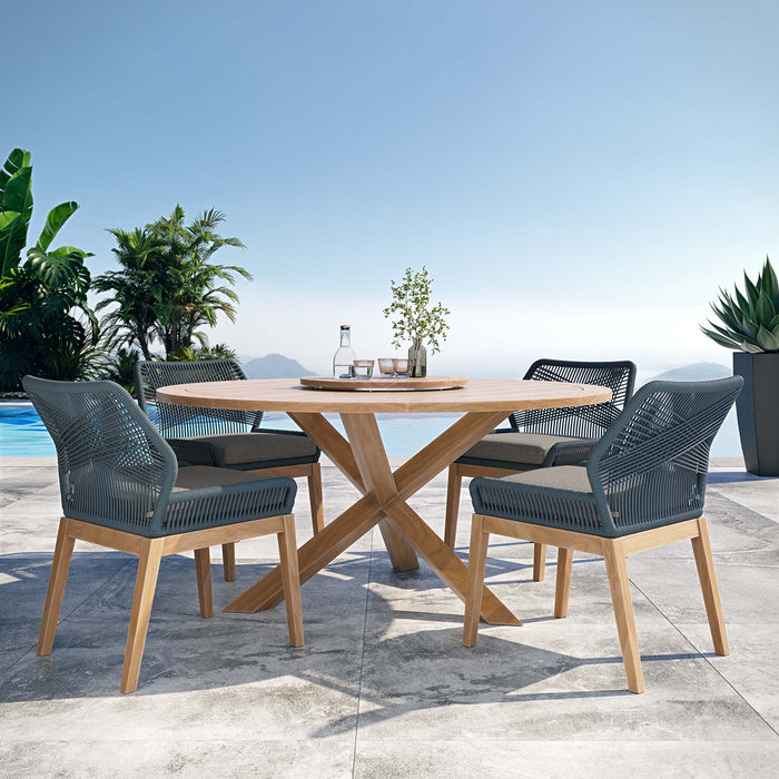 Wellspring 5-Piece Outdoor Patio Teak Wood Dining Set by Modway