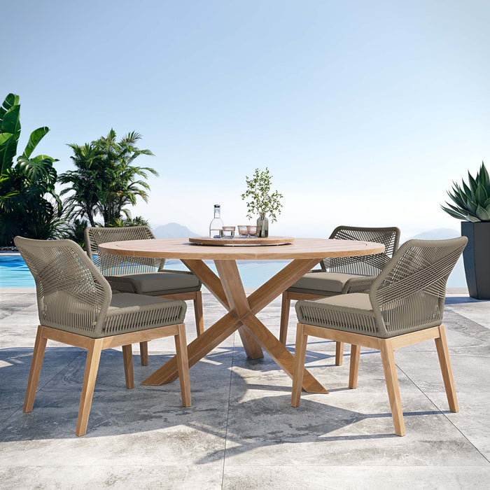 Wellspring 5-Piece Outdoor Patio Teak Wood Dining Set by Modway