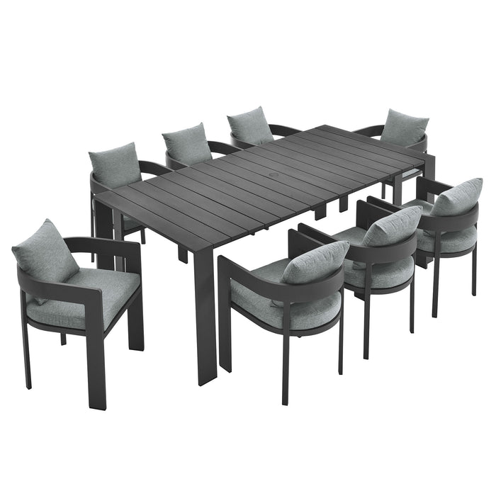 Tahoe 9-Piece Outdoor Patio Aluminum Dining Set by Modway