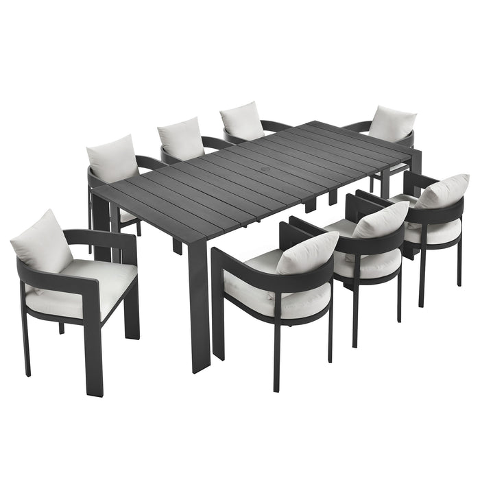 Tahoe 9-Piece Outdoor Patio Aluminum Dining Set by Modway