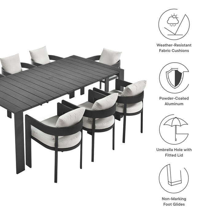 Tahoe 9-Piece Outdoor Patio Aluminum Dining Set by Modway