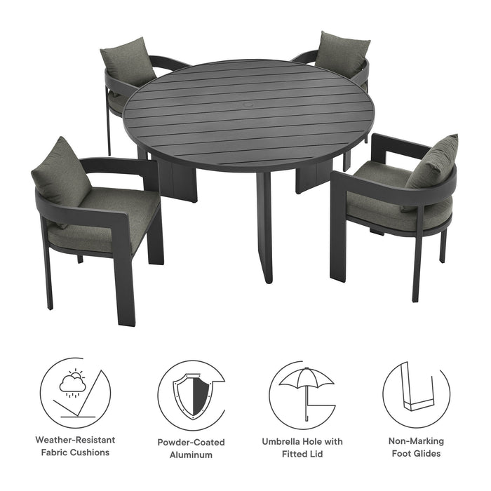 Tahoe 5-Piece Outdoor Patio Aluminum Dining Set by Modway