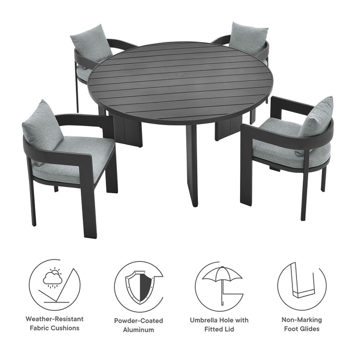 Tahoe 5-Piece Outdoor Patio Aluminum Dining Set by Modway